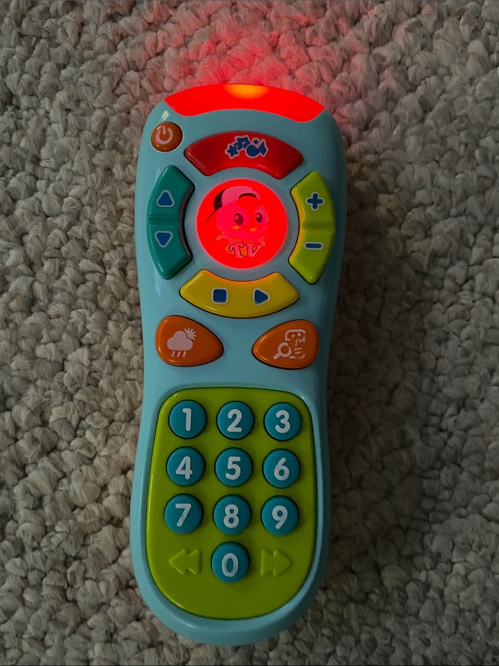 Light-Up Kids Learning Remote Toy in Aqua, Green and Orange